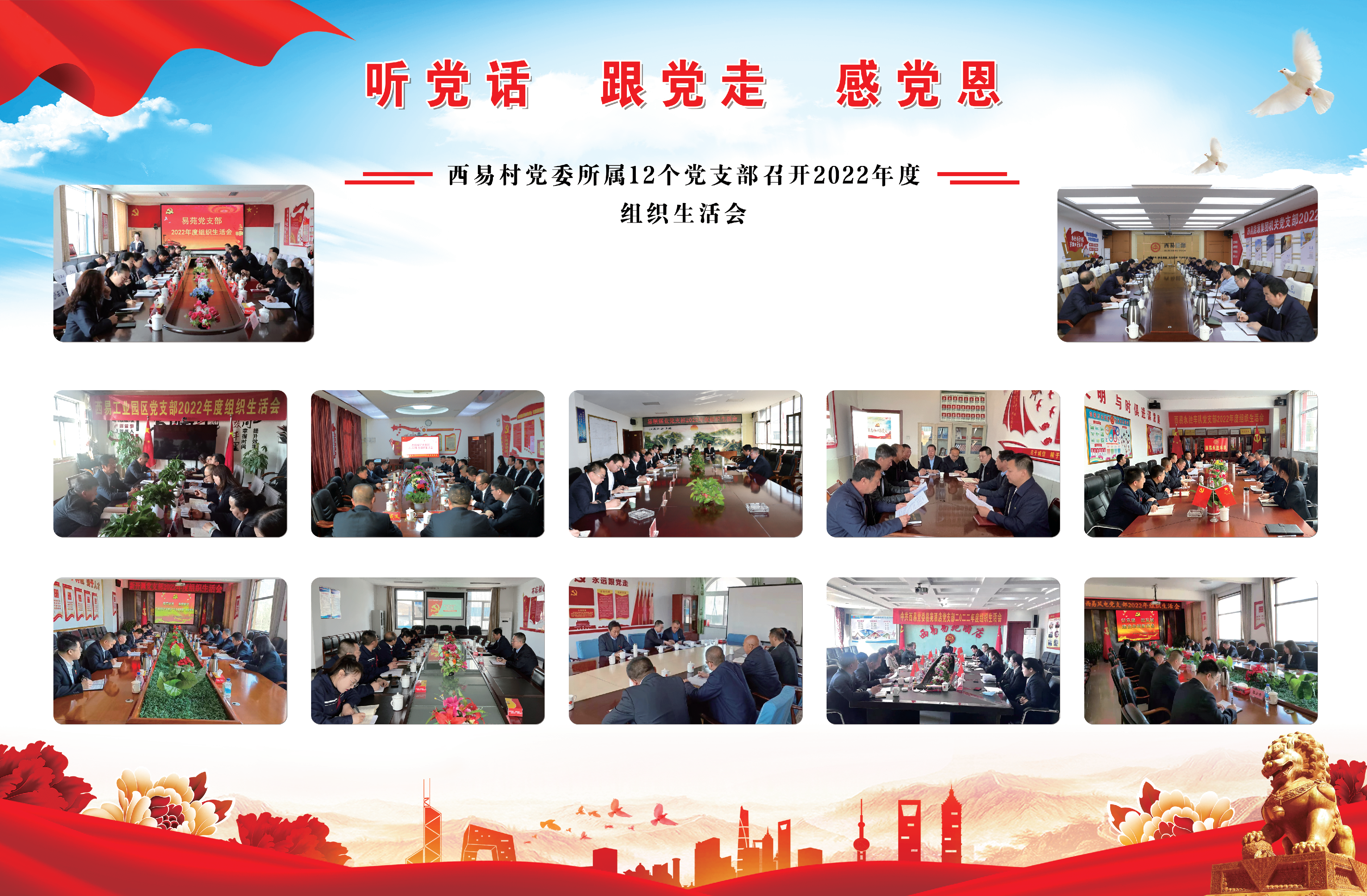 西易村黨委所屬12個黨支部召開2022年度組織生活會